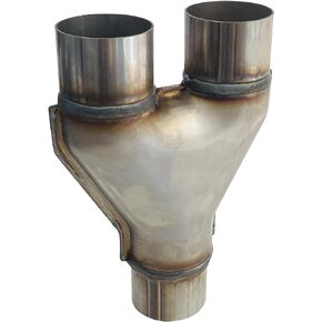 Sutekus Exhaust Y Pipe Stainless Steel 2.5" Single to 2.5" Dual Exhaust Adapter Connector Universal Exhaust Pipe Connector (2.5" to 2.5" Y Pipe)