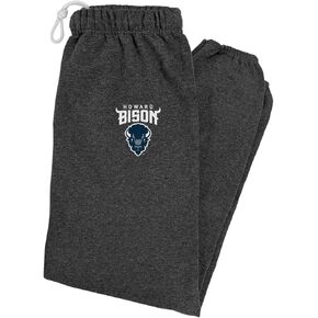 LOGOVISION Howard University Primary Logo Mens Jogger Sweatpants, Charcoal Heather, Medium