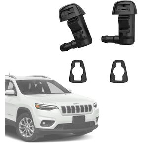 68102968AB Premium Wiper Washer Nozzles Fit for 2014-2023 Jeep Cherokee & 2015-2017 Chrysler 200, Windshield Washer Fluid Jet Nozzle | Easy to Install | 2 Pack, 55112832AA