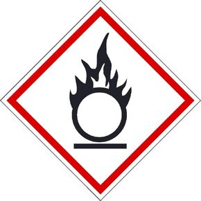 NMC National Marker GHS401AP GHS Label, Flame Over Circle, 4 inches x 4 inches, PS Vinyl, Pak5