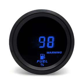 2 Inches 52mm Car Fuel Level Digital Gauge Automobile Blue LED Backlight Universal Meter (Fuel Gauge with Sensor)