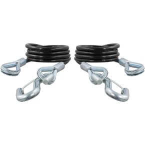 CURT 80136 43-7/8-Inch Vinyl-Coated Trailer Safety Cables, 3/8-In Snap Hooks, 3,500 lbs Break Strength, 2-Pack