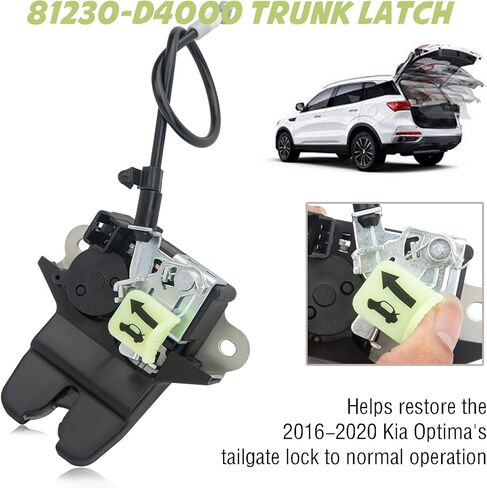 مزلاج صندوق السيارة 81230-D4000 متوافق مع KIA Optima 2016 2017 2018 2019 2020 LX EX 1.6 2.0 2.4L مشغل قفل مزلاج الباب الخلفي بديل لكيا 81230D4000 in Kuwait