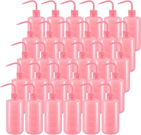 24 Pcs 500 ml Pink Wash Bottle Plastic Lash Water Bottles Squeeze Bottle with Narrow Mouth Scale Rinse Eyelash Bottle Tattoo Spray Bottle Peri Bottle for Lab Supplies Soap Plant Cleaning in Saudi Arabia