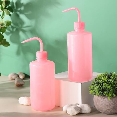 24 Pcs 500 ml Pink Wash Bottle Plastic Lash Water Bottles Squeeze Bottle with Narrow Mouth Scale Rinse Eyelash Bottle Tattoo Spray Bottle Peri Bottle for Lab Supplies Soap Plant Cleaning in Saudi Arabia