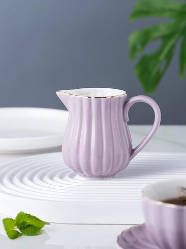 مجموعة وعاء السكر Jusalpha Fine China Purple Creamer، TW (مجموعة كريمر، أرجواني) in Kuwait
