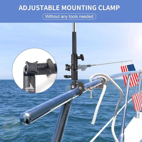 علم القارب البرتقالي، حامل العلم الأمريكي للقارب 48 بوصة علم التزلج على الماء قابل للتعديل سارية علم القارب لقضبان مستديرة ومربعة عائمة مقاس 0.59-2 بوصة، علم الكاياك مع علم بديل للسباحين in Kuwait