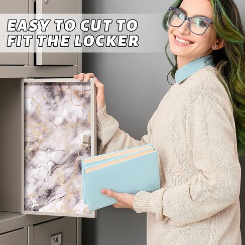 Ctosree 12 Pcs School Locker Magnetic Wallpaper 12" x 9" Removable Marble Design Magnetic Locker Sheet Trimmable Wall Magnetic Sticker, Decorative Easy Install for Office Supplies (Black Gold) in Saudi Arabia