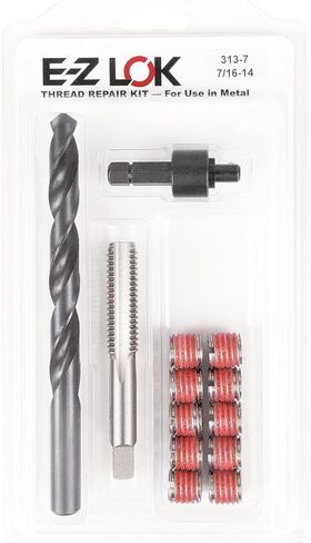 E-Z LOK Metal Thread Repair Kit Tool and Stainless Steel Threaded Inserts Thin Wall 7/16-14 x 9/16-18 in Saudi Arabia