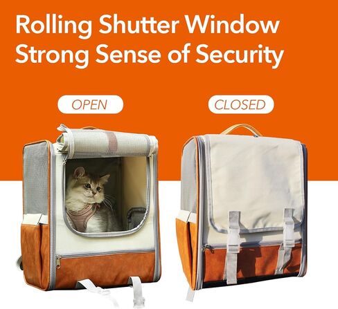 حقيبة ظهر كبيرة للحيوانات الأليفة مع جلد البولي يوريثان وقماش أكسفورد، غطاء قابل للطي، جيب تخزين، قفل أمان ووسادة سفلية بالداخل، للقطط التي يقل وزنها عن 20 رطلاً والكلاب التي يقل وزنها عن 10 رطل in Kuwait