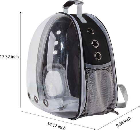 Cat Backpack Carrier Bubble Bag, Transparent Space Capsule Pet Carrier Dog Hiking Backpack, Small Dog Backpack Carrier for Cats Puppies Airline Approved Travel Carrier Outdoor Use Black in Saudi Arabia