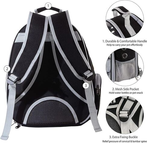 Cat Backpack Carrier Bubble Bag, Transparent Space Capsule Pet Carrier Dog Hiking Backpack, Small Dog Backpack Carrier for Cats Puppies Airline Approved Travel Carrier Outdoor Use Black in Saudi Arabia