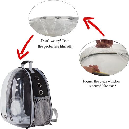Cat Backpack Carrier Bubble Bag, Transparent Space Capsule Pet Carrier Dog Hiking Backpack, Small Dog Backpack Carrier for Cats Puppies Airline Approved Travel Carrier Outdoor Use Black in Saudi Arabia