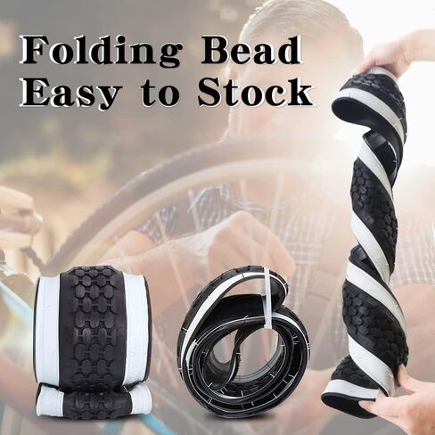 2 Pack 24"x2.125" Inch Cruiser Bike Tire White/Black Wall Pair Replacement Bicycle Tires with Levers and with or Without Inner Tubes in Kuwait