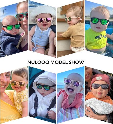 نظارات شمسية مستقطبة مرنة قابلة للانحناء للأطفال من NULOOQ - مع حزام من السيليكون للأطفال حديثي الولادة والأطفال الصغار من عمر 0 ​​إلى 18 شهرًا in Kuwait