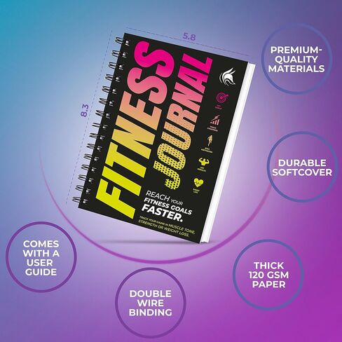 Clever Fox Fitness Journal Workout Log Book - Daily Fitness Planner Workout Journal for Women and Men. Spiral-Bound, Laminated Cover, Thick Pages, A5 (Pink & Dark Purple) in Saudi Arabia
