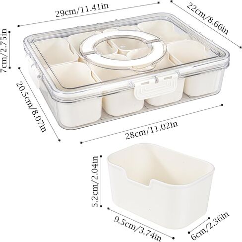 Divided Serving Tray with Handle, 8 Compartments Snack Box for Candy, Nuts, Cookies, Fruit, Snacks, Party Favor, Wedding, Home Decor in Saudi Arabia