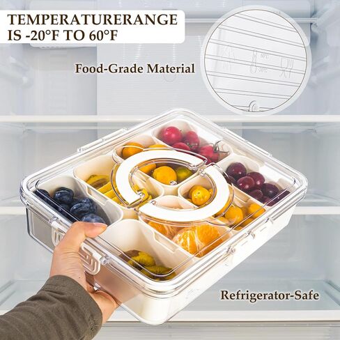 Divided Serving Tray with Handle, 8 Compartments Snack Box for Candy, Nuts, Cookies, Fruit, Snacks, Party Favor, Wedding, Home Decor in Saudi Arabia