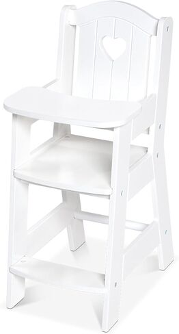 Melissa & Doug Mine to Love Wooden Play High Chair for Dolls, -Stuffed Animals - White (18H x 8W x 11D Assembled) in Saudi Arabia