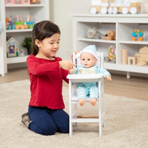 Melissa & Doug Mine to Love Wooden Play High Chair for Dolls, -Stuffed Animals - White (18H x 8W x 11D Assembled) in Saudi Arabia
