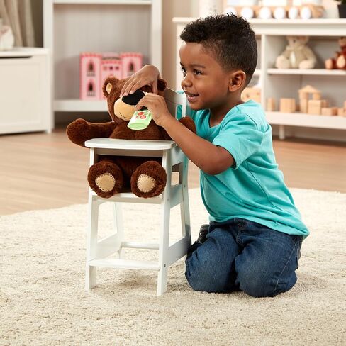 Melissa & Doug Mine to Love Wooden Play High Chair for Dolls, -Stuffed Animals - White (18H x 8W x 11D Assembled) in Saudi Arabia