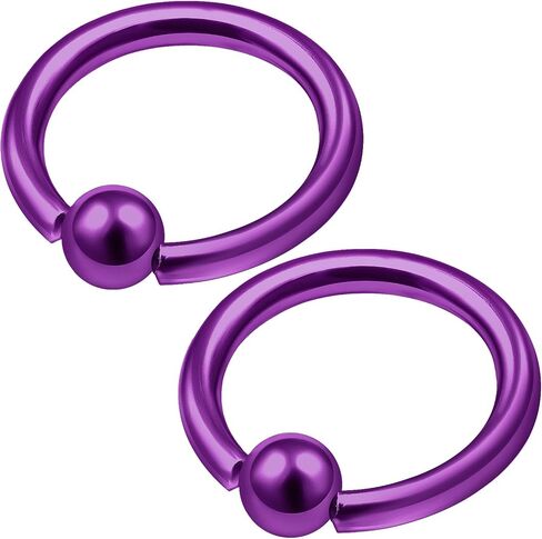 2Pcs Anodized 16 gauge 5/16 8mm captive hoop ring Piercing Jewelry Nose Eyebrow Tragus Cartilage Septum 3mm Ball More Choices in Saudi Arabia