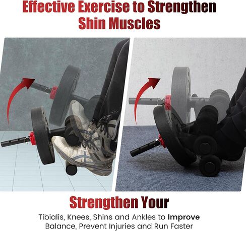 Tib Bar Tibialis Trainer Pro، آلة الساق Tibia Dorsi، معدات احترافية للركبتين فوق أصابع القدم لتدريب القوة على الساقين/الكاحل/الساق، تناسب لوحة الوزن الأولمبية مقاس 1 بوصة و2 بوصة in Kuwait