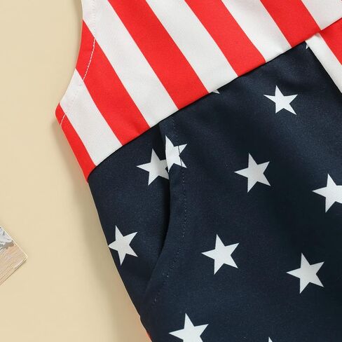 Toddler Baby Boy Girl 4th of July Outfit Overalls American Flag Jumpsuit Shorts Kids Summer Clothes in Saudi Arabia