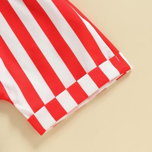 Toddler Baby Boy Girl 4th of July Outfit Overalls American Flag Jumpsuit Shorts Kids Summer Clothes in Saudi Arabia