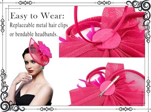 Dressfan الفاسناتور قبعة المرأة خوذة خمر 20s 50s اكسسوارات عقال ل كنتاكي ديربي/زفاف/كوكتيل/حفلة الشاي in Kuwait