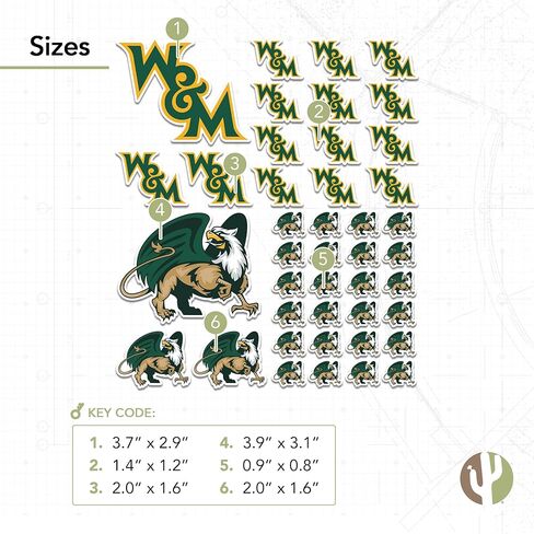 Desert Cactus College of William & Mary Tribe W&M Stickers Vinyl Decals Laptop Water Bottle Car Scrapbook T1 (Type 1-1) in Saudi Arabia
