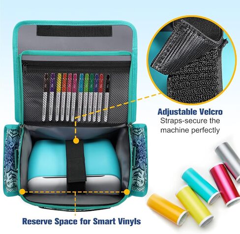 حقيبة حمل محمولة من FINPAC من أجل Cricut Joy، حقيبة حمل منظمة للتخزين، حقيبة حمل مع أقسام تخزين اللوازم (أوهام الزمرد) in Kuwait