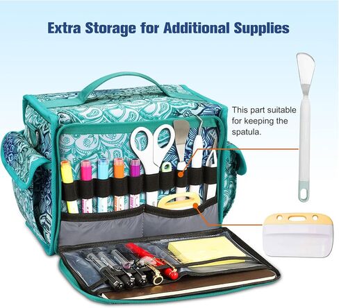 حقيبة حمل محمولة من FINPAC من أجل Cricut Joy، حقيبة حمل منظمة للتخزين، حقيبة حمل مع أقسام تخزين اللوازم (أوهام الزمرد) in Kuwait