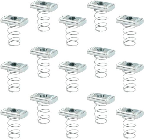 صواميل مشقوقة، Yucool 3/8-16 صواميل قناة زنبركية مع صواميل زنبركية مطلية بالزنك للاستخدام مع قناة تبختر (15 عبوة) in Kuwait