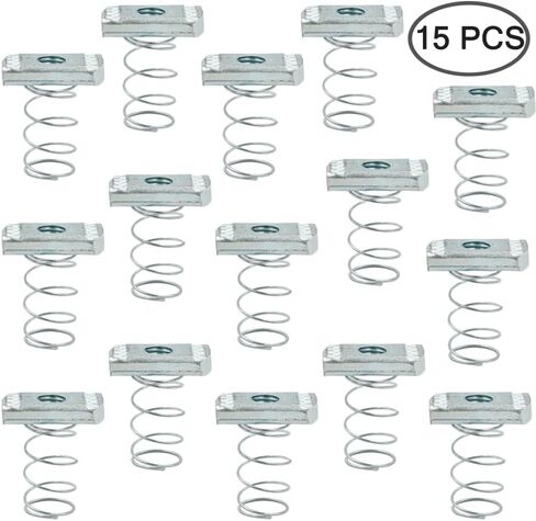 صواميل مشقوقة، Yucool 3/8-16 صواميل قناة زنبركية مع صواميل زنبركية مطلية بالزنك للاستخدام مع قناة تبختر (15 عبوة) in Kuwait