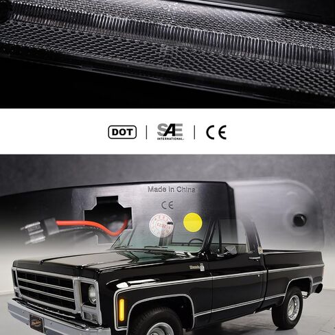 NSLUMO Led Side Marker Lights for 1973-1980 GMC Chevy C/K Series Pickup Trucks K5 Blazer Suburban Amber Led Front Bumper Side Marker Repeater Lamp Kit LH RH Clear Lens Led Sidemarkers 6270433 6270434 in Saudi Arabia