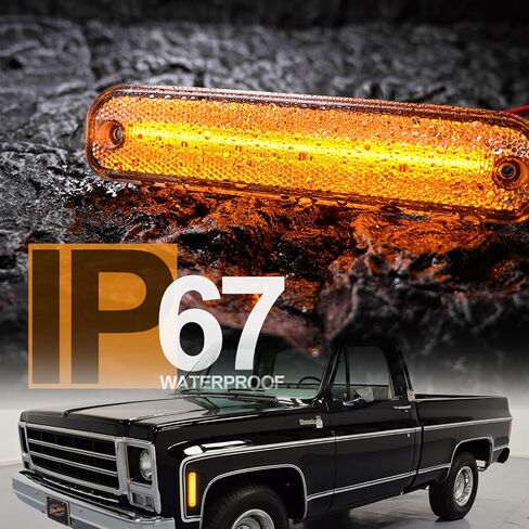 NSLUMO Led Side Marker Lights for 1973-1980 GMC Chevy C/K Series Pickup Trucks K5 Blazer Suburban Amber Led Front Bumper Side Marker Repeater Lamp Kit LH RH Clear Lens Led Sidemarkers 6270433 6270434 in Saudi Arabia