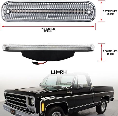 NSLUMO Led Side Marker Lights for 1973-1980 GMC Chevy C/K Series Pickup Trucks K5 Blazer Suburban Amber Led Front Bumper Side Marker Repeater Lamp Kit LH RH Clear Lens Led Sidemarkers 6270433 6270434 in Saudi Arabia