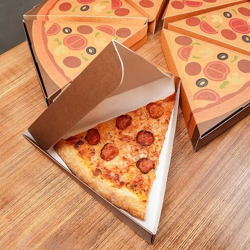 علب شرائح بيتزا من Restaurantware Eco Pie مقاس 9.3 × 10.3 × 1.8 بوصة، 100 حاوية شرائح بيتزا صدفية - قفل تبويب مقاوم للدهون، صناديق بيتزا فردية من الورق الأبيض لأكشاك المطاعم والمقاهي in Saudi Arabia