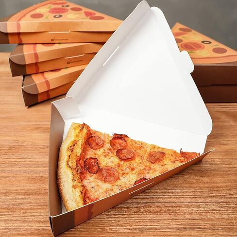 علب شرائح بيتزا من Restaurantware Eco Pie مقاس 9.3 × 10.3 × 1.8 بوصة، 100 حاوية شرائح بيتزا صدفية - قفل تبويب مقاوم للدهون، صناديق بيتزا فردية من الورق الأبيض لأكشاك المطاعم والمقاهي in Saudi Arabia