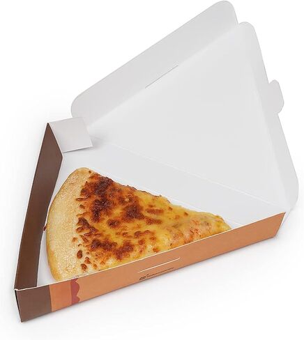علب شرائح بيتزا من Restaurantware Eco Pie مقاس 9.3 × 10.3 × 1.8 بوصة، 100 حاوية شرائح بيتزا صدفية - قفل تبويب مقاوم للدهون، صناديق بيتزا فردية من الورق الأبيض لأكشاك المطاعم والمقاهي in Saudi Arabia