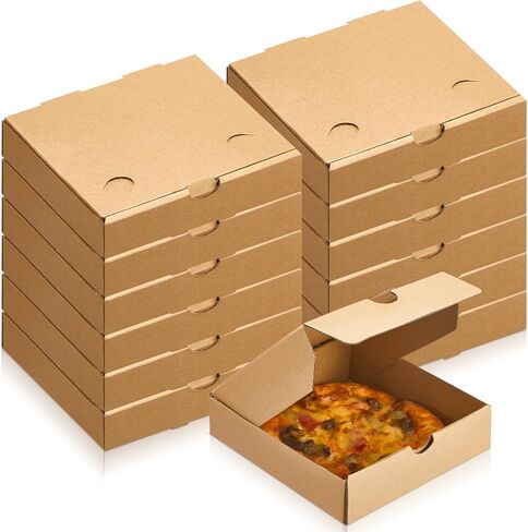 50 Pcs mini Pizza Boxes 6.3 x 6.3 x 1.97'' Kraft Corrugated Pizza Boxes Cardboard Boxes Takeaway Mailing Shipping Storage Boxes for Pizza Cake Cookies Food(White) in Saudi Arabia