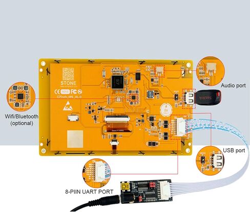 10.1 وحدة ذكية TFT LCD HMI تعمل باللمس + مصمم واجهة المستخدم الرسومية مجانًا مع وحدة المعالجة المركزية 1 جيجا هرتز 262 ألف لون ضمان 3 سنوات لـ Arduino Uno R3 ESP8266 ESP32، V3.0 إصدار جديد مطور in Kuwait