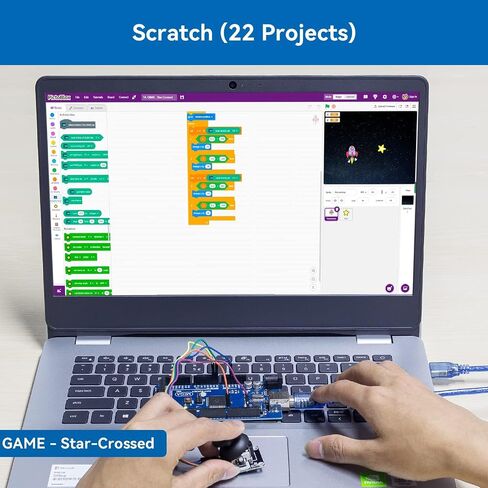 مجموعة المرح للإلكترونيات من SunFounder مع وحدة LCD 1602 ولوحة توصيل وLED ومقاوم متوافق مع Arduino UNO R3 MEGA2560 Raspberry Pi 400 4B 3B 3B+ 2B 2B+ in Saudi Arabia