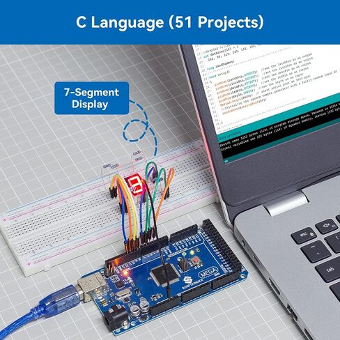 مجموعة المرح للإلكترونيات من SunFounder مع وحدة LCD 1602 ولوحة توصيل وLED ومقاوم متوافق مع Arduino UNO R3 MEGA2560 Raspberry Pi 400 4B 3B 3B+ 2B 2B+ in Saudi Arabia
