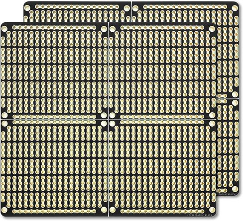لوحة نموذج ElectroCookie PCB، لوحة شريطية قابلة للفصل مع قضبان كهربائية لمشاريع الإلكترونيات المتوافقة مع مشاريع لحام Arduino DIY، مطلية بالذهب، 3.8 بوصة × 3.5 بوصة (4 عبوات، 2 أزرق + 2 أسود) in Kuwait