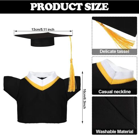 4 مجموعات من ملابس التخرج على شكل دب وملابس تناسب الحيوانات المحشوة، اصنع بنفسك قطعة قماش دب فخمة للتخرج مع قبعة تخرج ودبلوم مناسب لدب مقاس 8-13 بوصة (كلاسيكي) in Kuwait