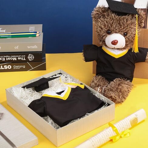 4 مجموعات من ملابس التخرج على شكل دب وملابس تناسب الحيوانات المحشوة، اصنع بنفسك قطعة قماش دب فخمة للتخرج مع قبعة تخرج ودبلوم مناسب لدب مقاس 8-13 بوصة (كلاسيكي) in Kuwait