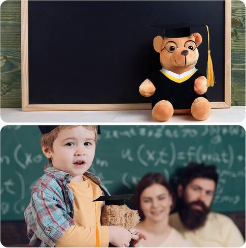 4 مجموعات من ملابس التخرج على شكل دب وملابس تناسب الحيوانات المحشوة، اصنع بنفسك قطعة قماش دب فخمة للتخرج مع قبعة تخرج ودبلوم مناسب لدب مقاس 8-13 بوصة (كلاسيكي) in Kuwait