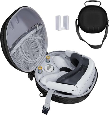 Hard Case Compatible with Meta Oculus Quest 3 VR Gaming Headset&Touch Controllers,Waterproof Shockproof Carrying Bag with Mesh Pocket for Travel and Home Storage Case (Black) in Saudi Arabia